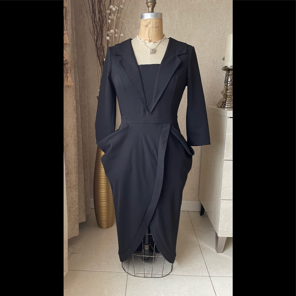 SKHouse asymmetric black dress size S/XS in a good condition